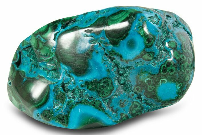 Vibrant Polished Malachite with Chrysocolla - DR Congo #305181